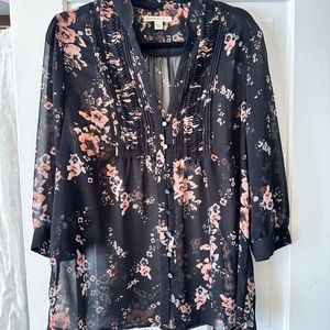 Sheer Floral Blouse